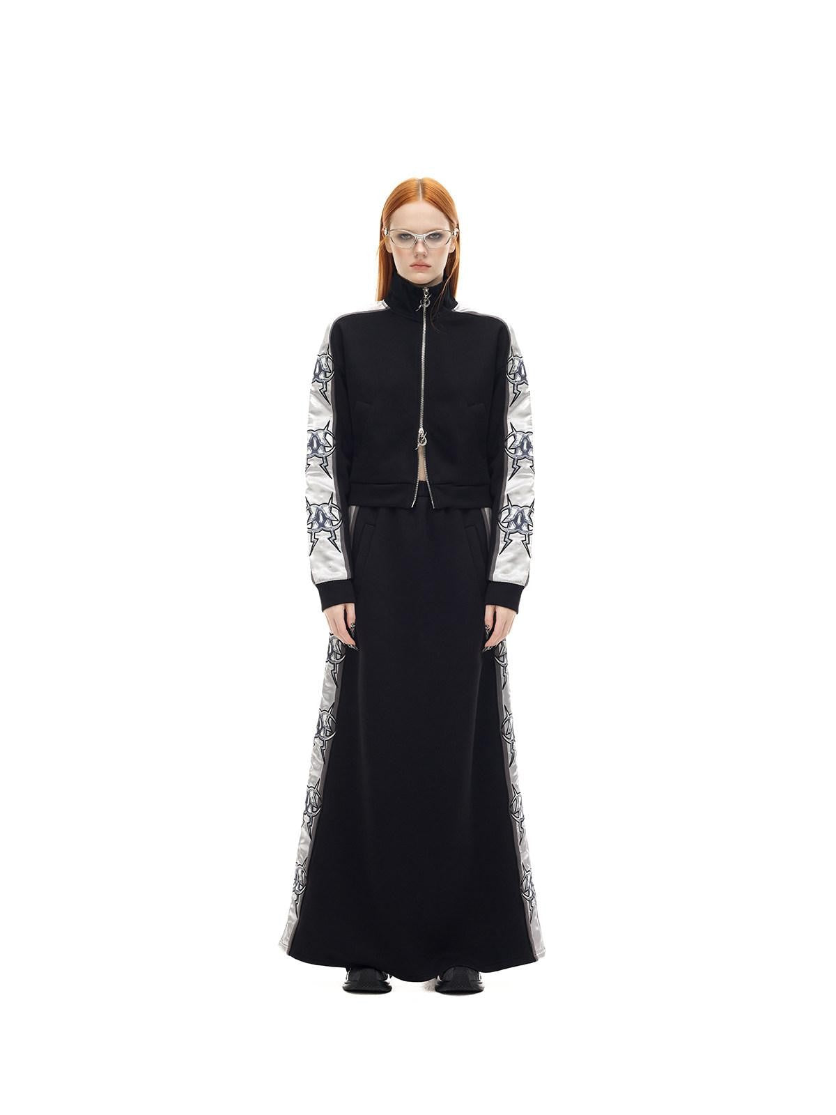 PINKSPINK Mirror Y2k Embroidered A Line Women's Polyamide Blend Maxi Skirts