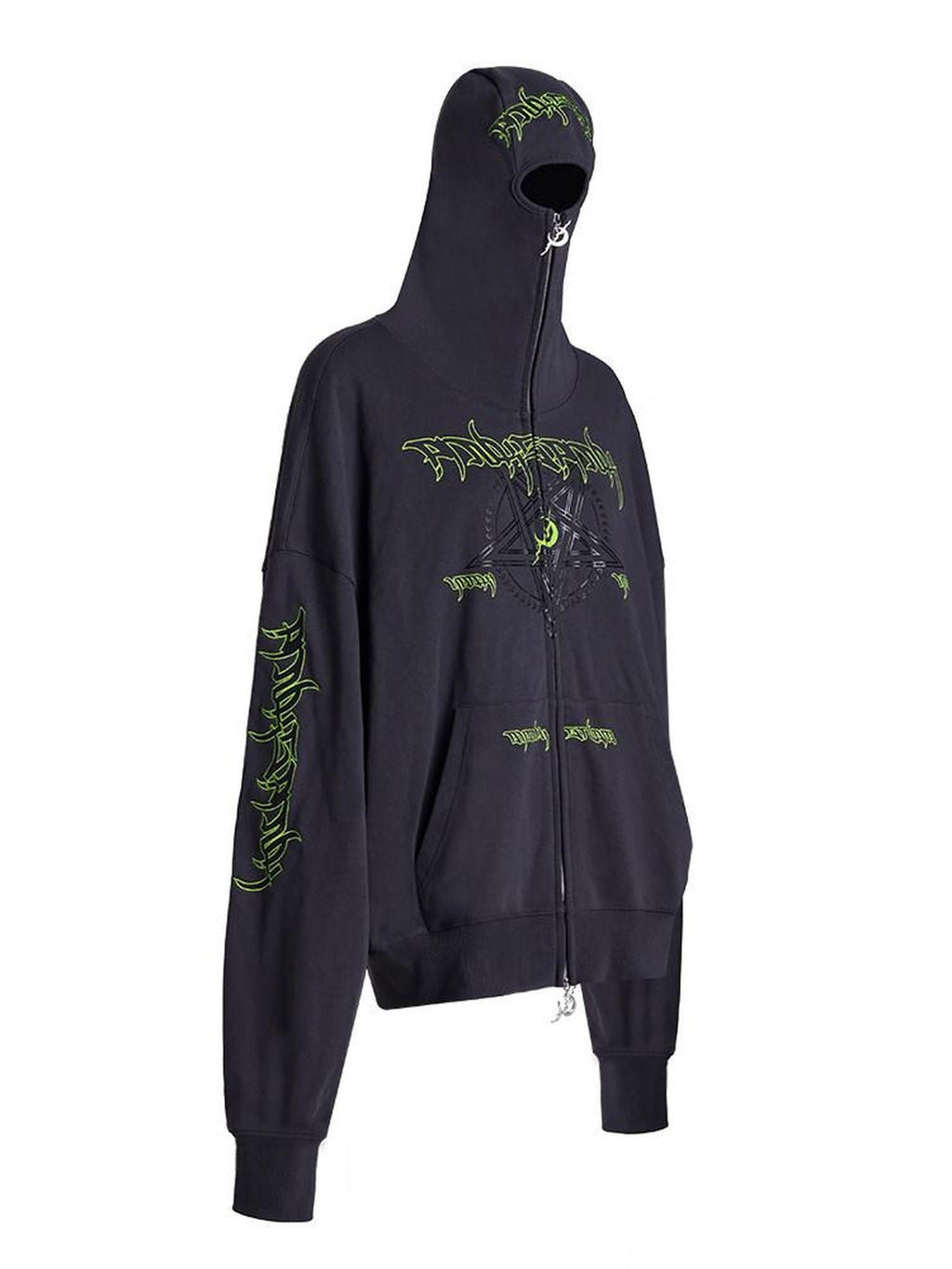 PINKSPINK Moon Star Embroidered Letter Print Double Zip Women's Cotton Zip-up Hoodies