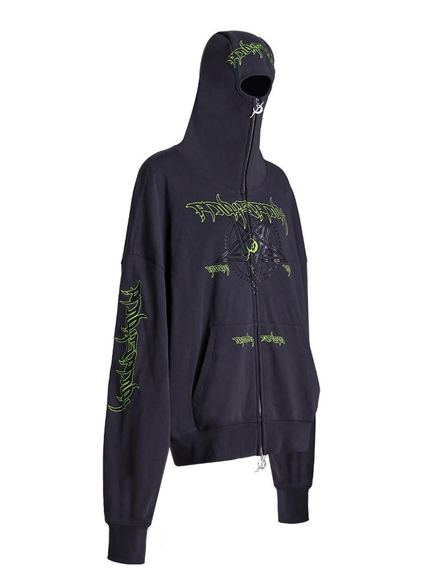 PINKSPINK Moon Star Embroidered Letter Print Double Zip Women's Cotton Zip-up Hoodies