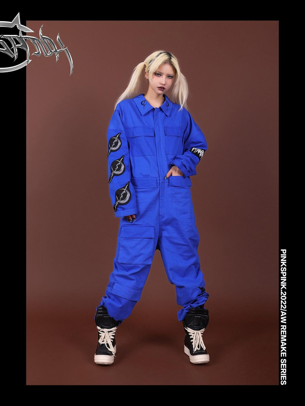 PINKSPINK Multi Pocket Patchwork Applique Embroidered Women's Cotton Cargo Pants