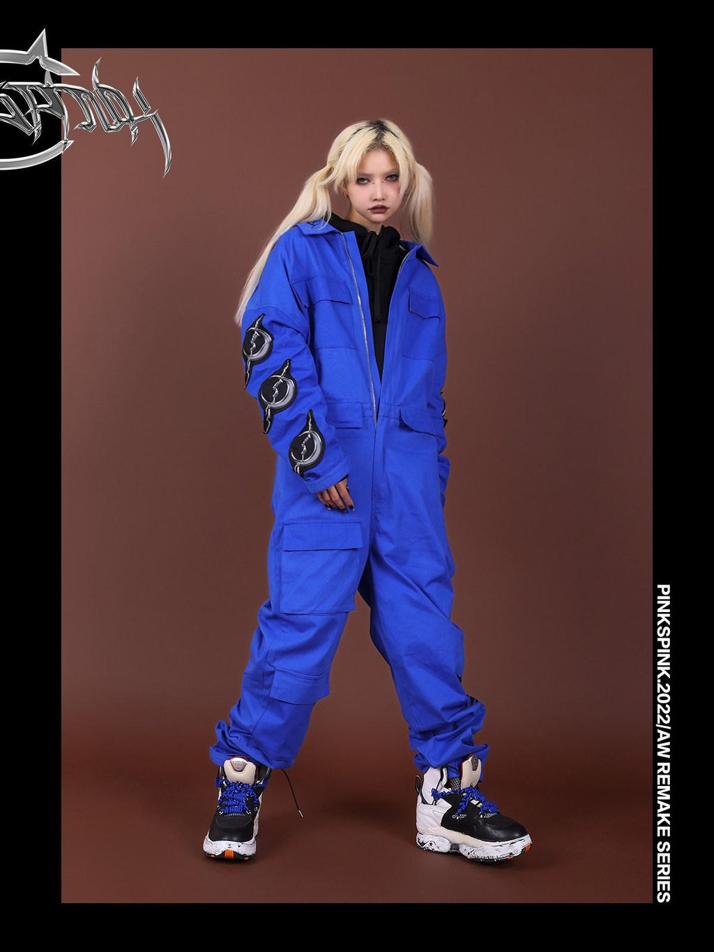 PINKSPINK Multi Pocket Patchwork Applique Embroidered Women's Cotton Cargo Pants