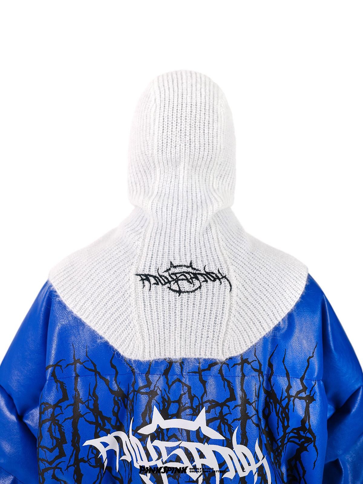 PINKSPINK Neon Thorn Logo Embroidered Gangster Mask Hood Women's Knitted Beanies