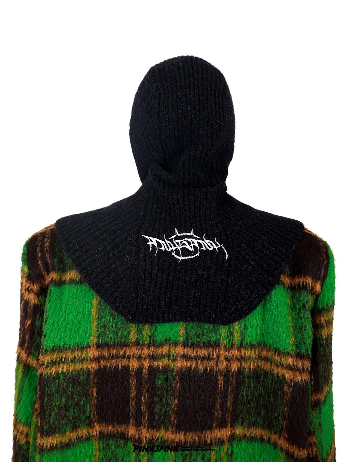 PINKSPINK Neon Thorn Logo Embroidered Gangster Mask Hood Women's Knitted Beanies