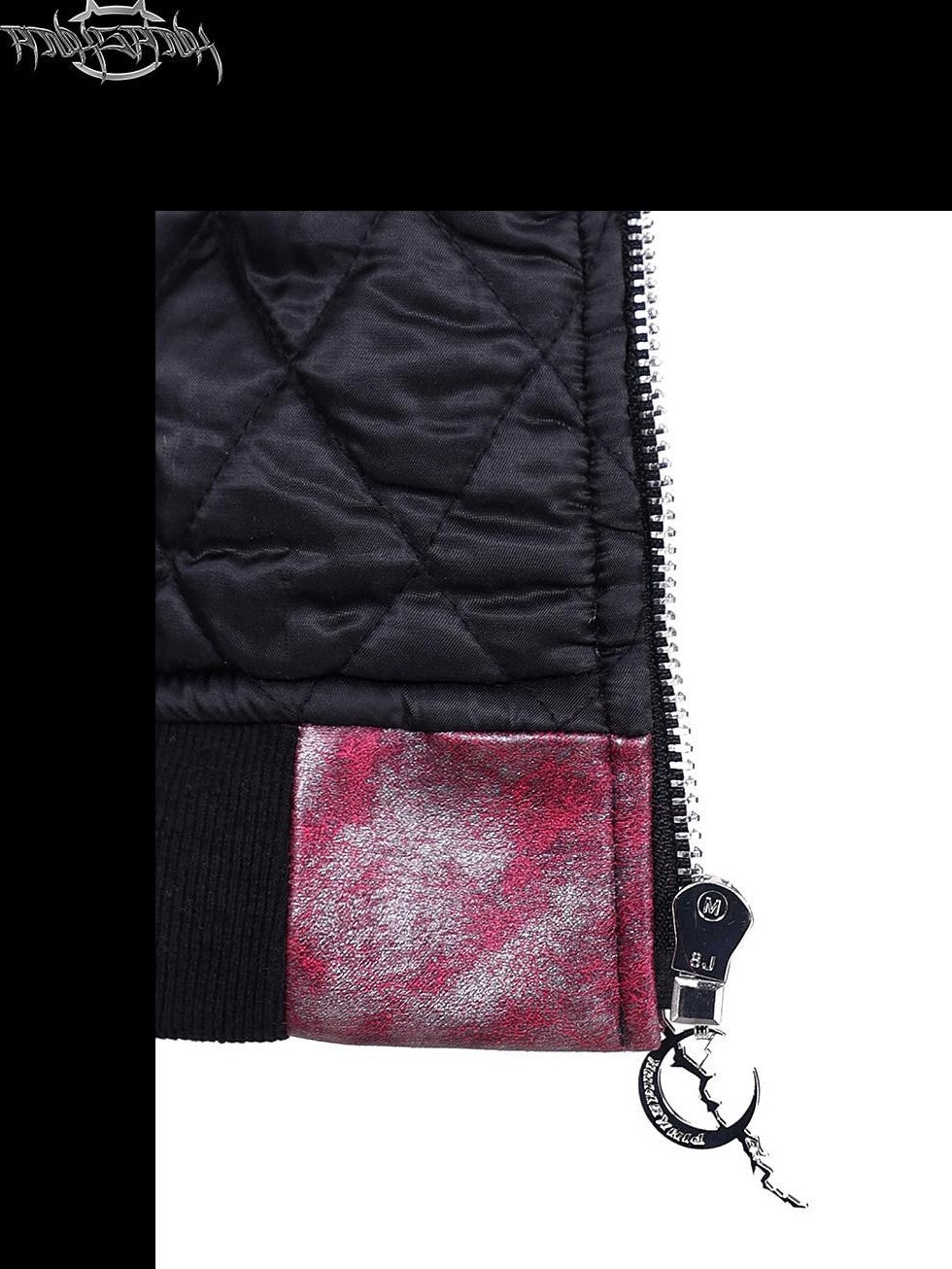 PINKSPINK Oversized Hooded Punk Crest Concept Polo Collar Zipper Women's Puffer Jackets