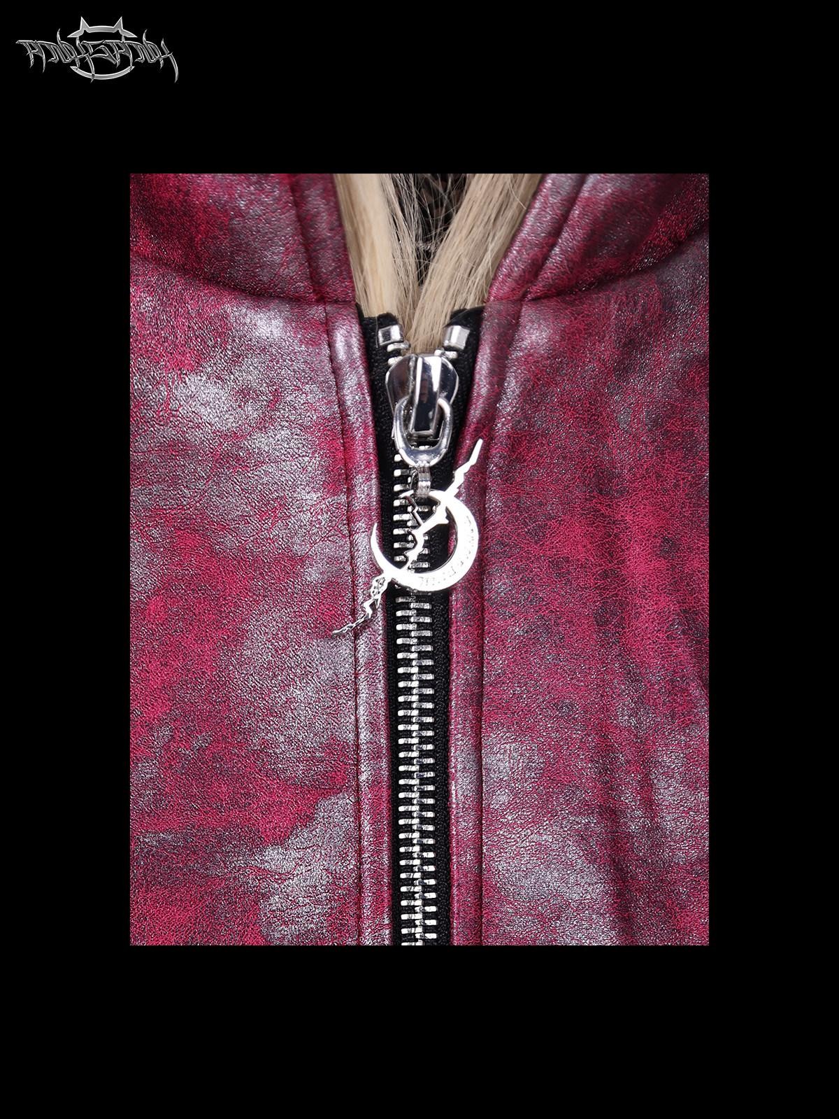 PINKSPINK Oversized Mohawk Hooded Punk Polo Collar Women's Airforce Cotton Puffer Jackets