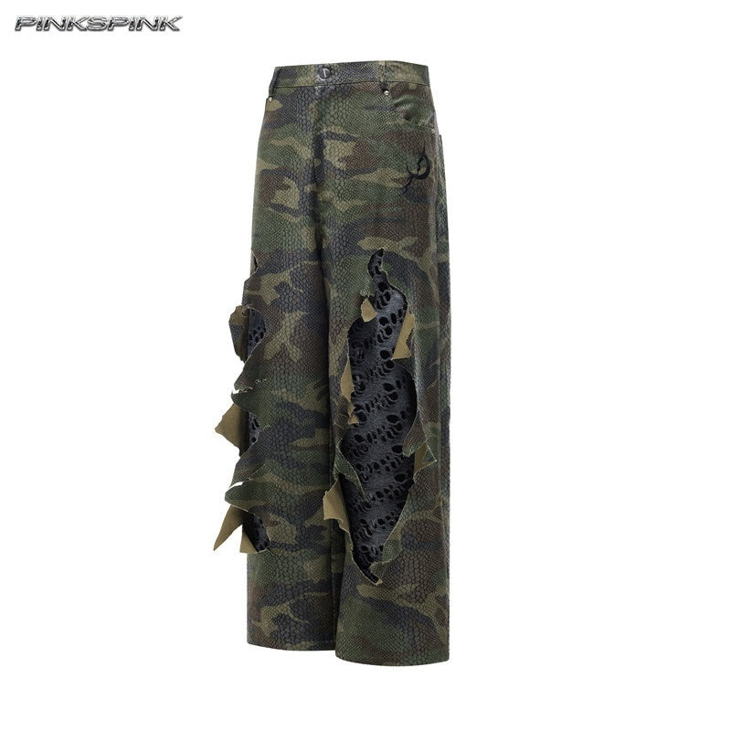 PINKSPINK_Painted_Camo_Double_Layer_Stacked_Distressed_Low_Waist_Women's_Denim_Baggy_Jeans_968160005534_MISSTT
