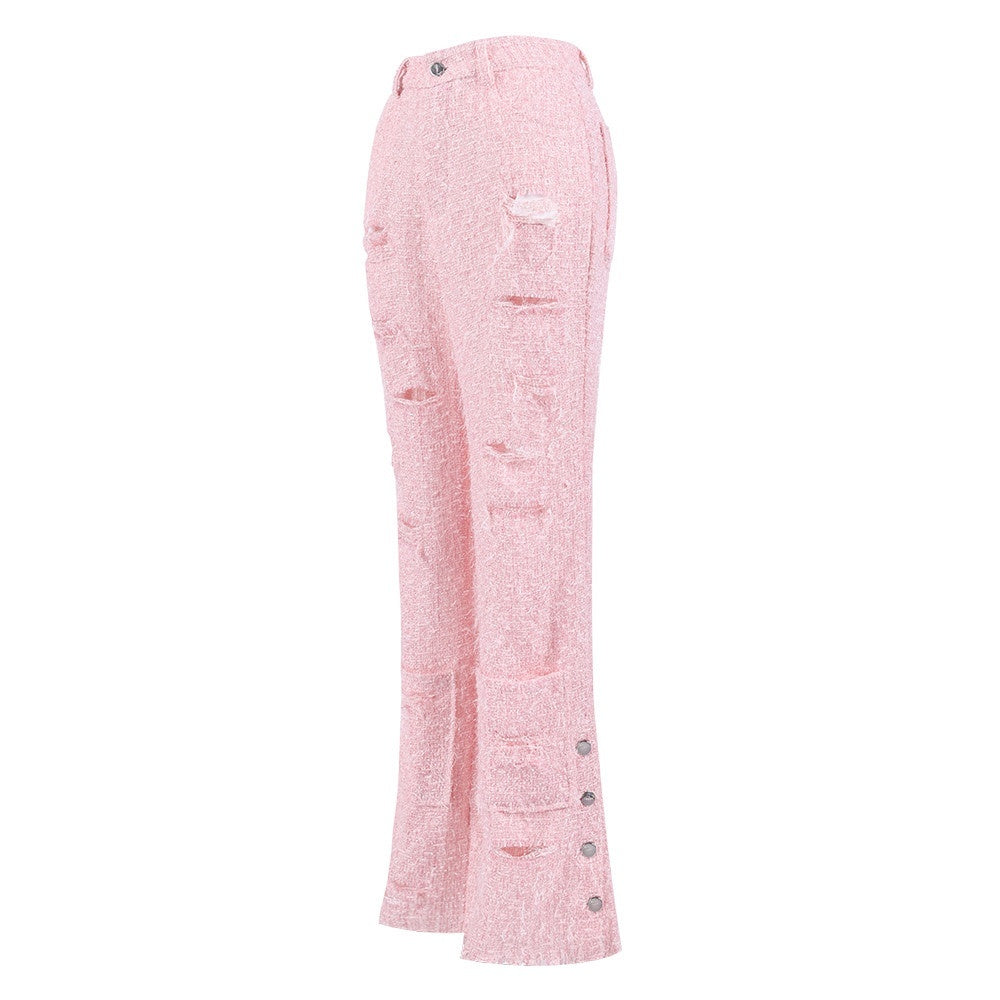 PINKSPINK_Pink_Asymmetric_Distressed_Shimmer_Cutout_Padded_Women's_Cotton_Blazers_704556751305_MISSTT