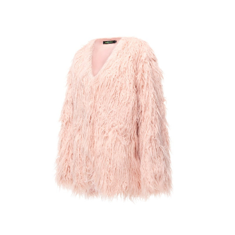 PINKSPINK_Pink_Blue_V-neck_Ruffle_Collar_Raglan_Sleeve_Loose_Women's_Lamb_Faux_Fur_Coats_1000265885533_MISSTT