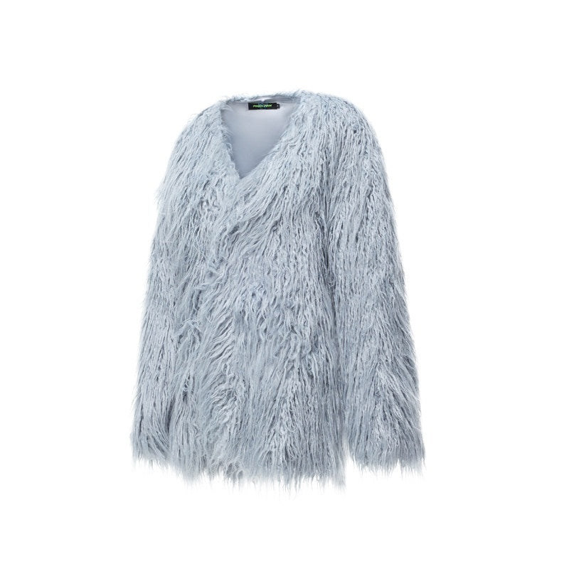 PINKSPINK_Pink_Blue_V-neck_Ruffle_Collar_Raglan_Sleeve_Loose_Women's_Lamb_Faux_Fur_Coats_1000265885533_MISSTT