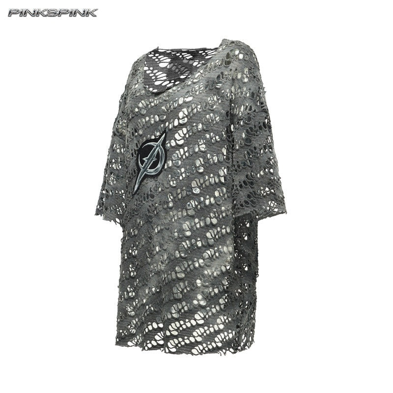 PINKSPINK_Pink_Gray_Gradient_Moon_Applique_Eyelet_Y2k_Women's_Mesh_Long_Sleeve_T-shirts_967483054543_MISSTT