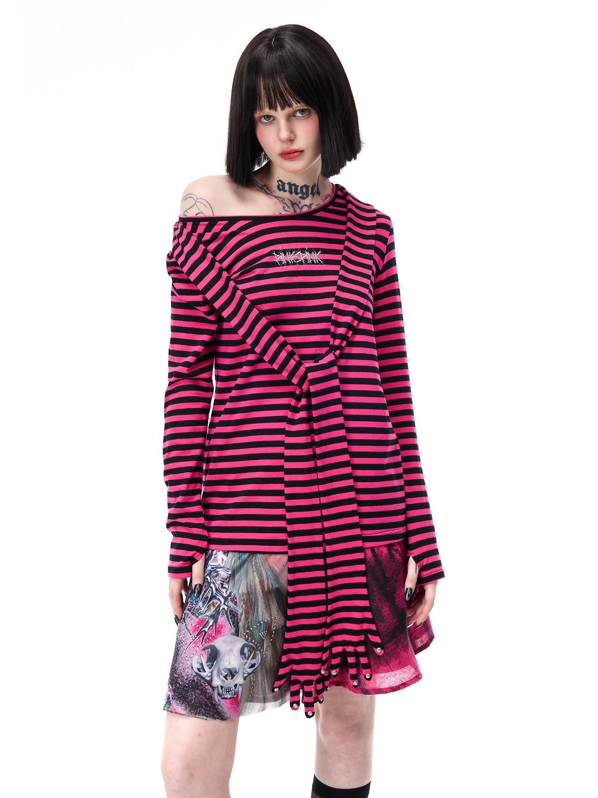 PINKSPINK Pink Plaid Patchwork Reversible Portrait Punk Women's Triacetate A-line Skirts