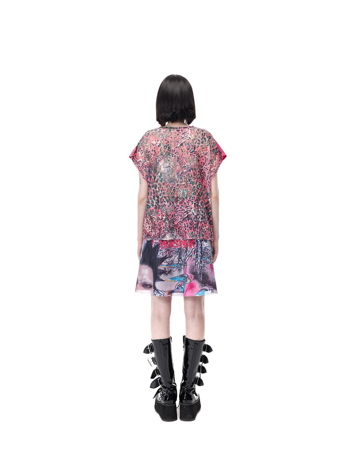 PINKSPINK Pink Plaid Patchwork Reversible Portrait Punk Women's Triacetate A-line Skirts