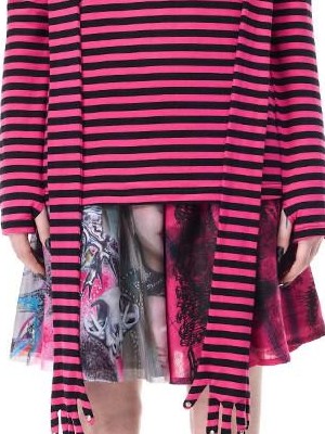 PINKSPINK Pink Plaid Portrait Patchwork Reversible Punk Women's Triacetate A-line Skirts