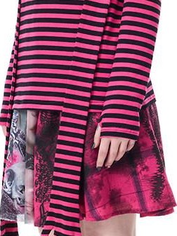 PINKSPINK Pink Plaid Portrait Patchwork Reversible Punk Women's Triacetate A-line Skirts