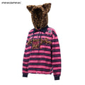 PINKSPINK_Pink_Stripe_Leopard_Cat_Ear_Embroidered_Letter_Print_Women's_Hoodies_999053372329_MISSTT