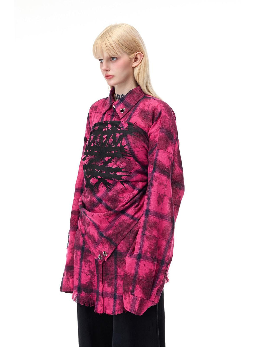 PINKSPINK Pink Thorn Heavy Metal Punk Print Letters Women's Cotton Headdresses