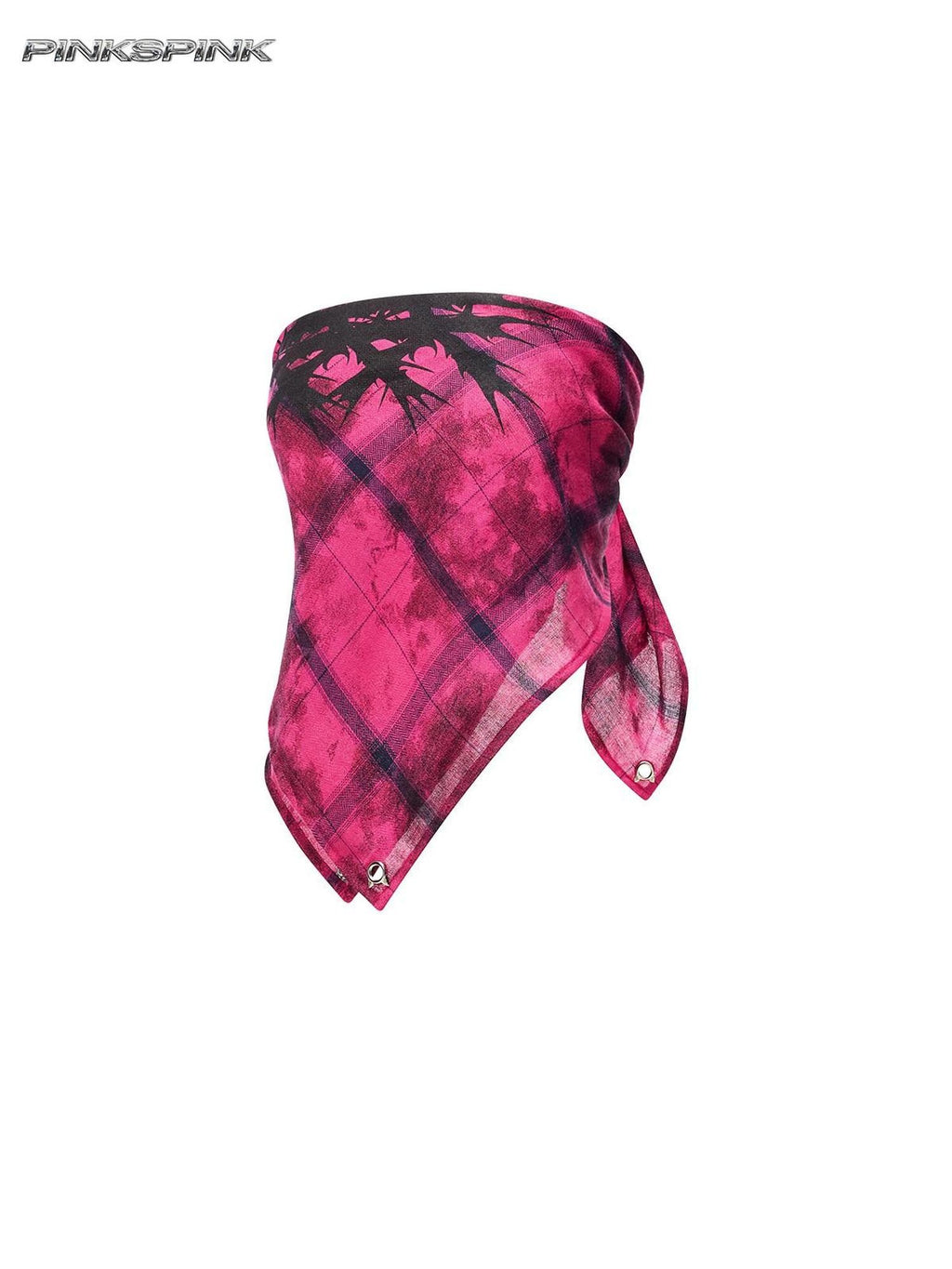 PINKSPINK Pink Thorn Heavy Metal Punk Print Letters Women's Cotton Headdresses