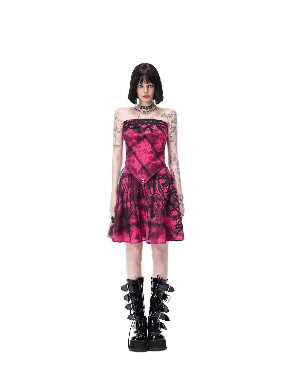 PINKSPINK Pink Thorn Heavy Metal Punk Print Letters Women's Cotton Headdresses