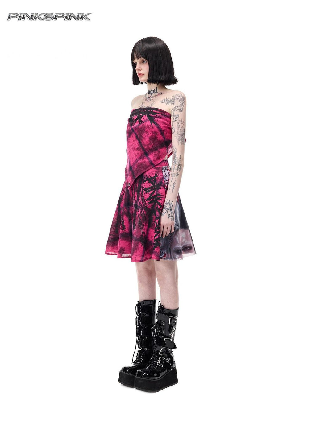 PINKSPINK Printed Thorn Heavy Metal Rock Punk Women's Cotton Square Scarf Headdresses
