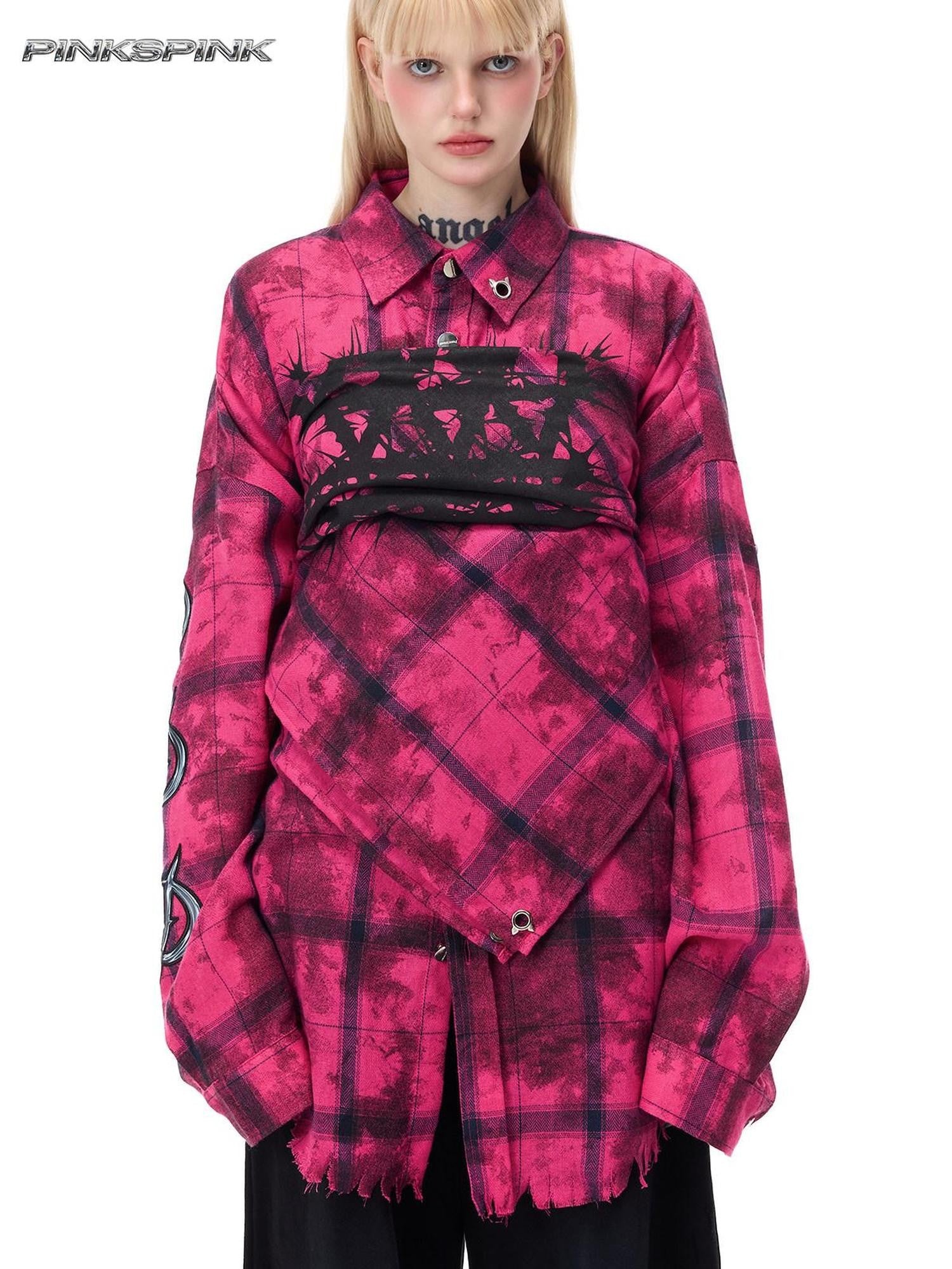 PINKSPINK Printed Thorn Heavy Metal Rock Punk Women's Cotton Square Scarf Headdresses