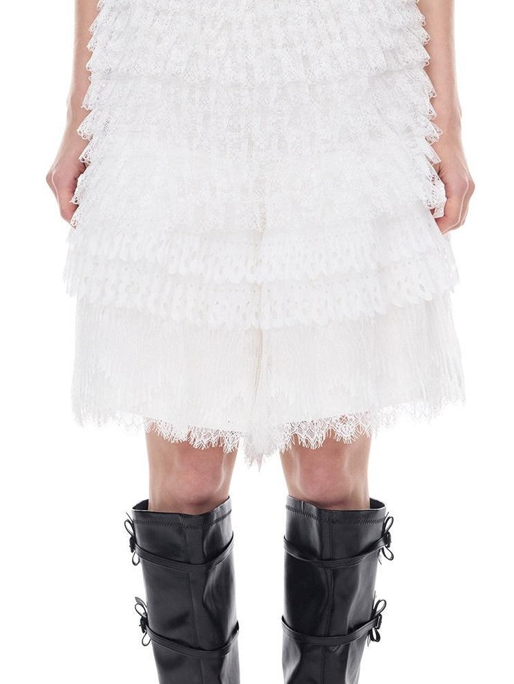 PINKSPINK Punk Ballet Detachable Lace Layered Spliced Pocket Women's Polyester Skorts