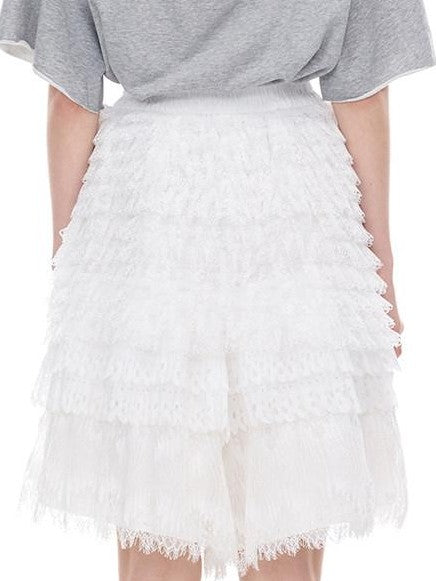PINKSPINK Punk Ballet Detachable Lace Layered Spliced Pocket Women's Polyester Skorts