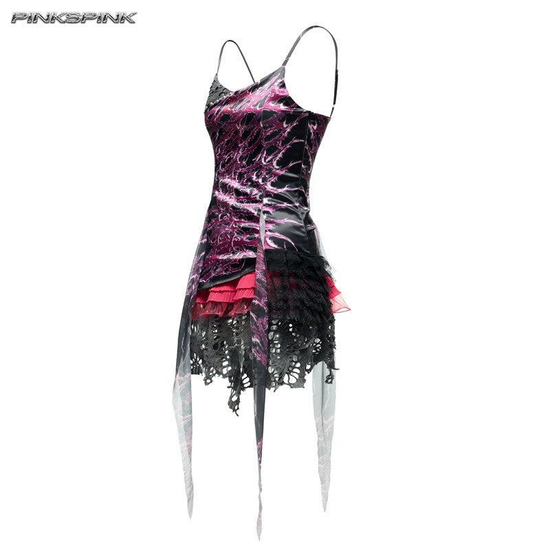 PINKSPINK_Punk_Rock_Patchwork_Printed_Strappy_A_Line_Women's_Elastane_Slip_Mini_Dresses_967501290324_MISSTT