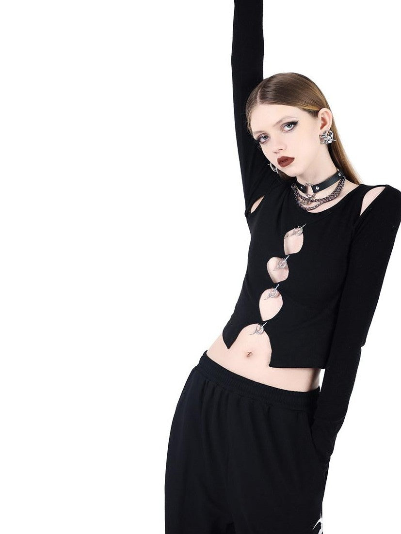 PINKSPINK Punk Studded Electroplated Moon Pendant Original Women's Leather Necklaces