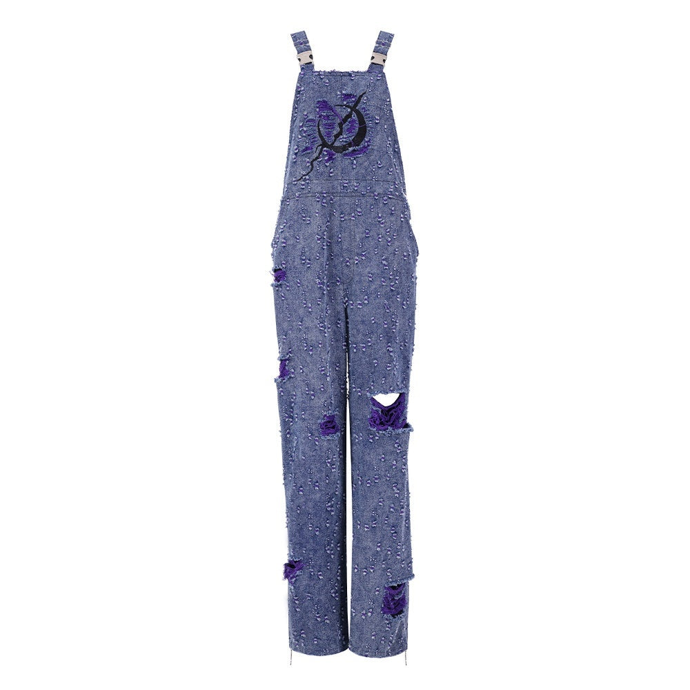 PINKSPINK_Purple_Blue_Distressed_Irregular_Y2k_Cargo_Suspender_Women's_Cotton_Ripped_Jeans_716563192085_MISSTT