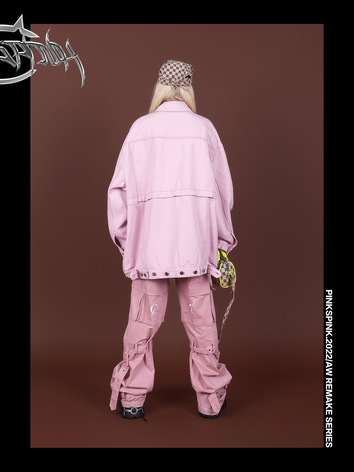 PINKSPINK Reconstructed Embroidered Polo Collar Convertible Women's Cotton Matching Skirt Sets