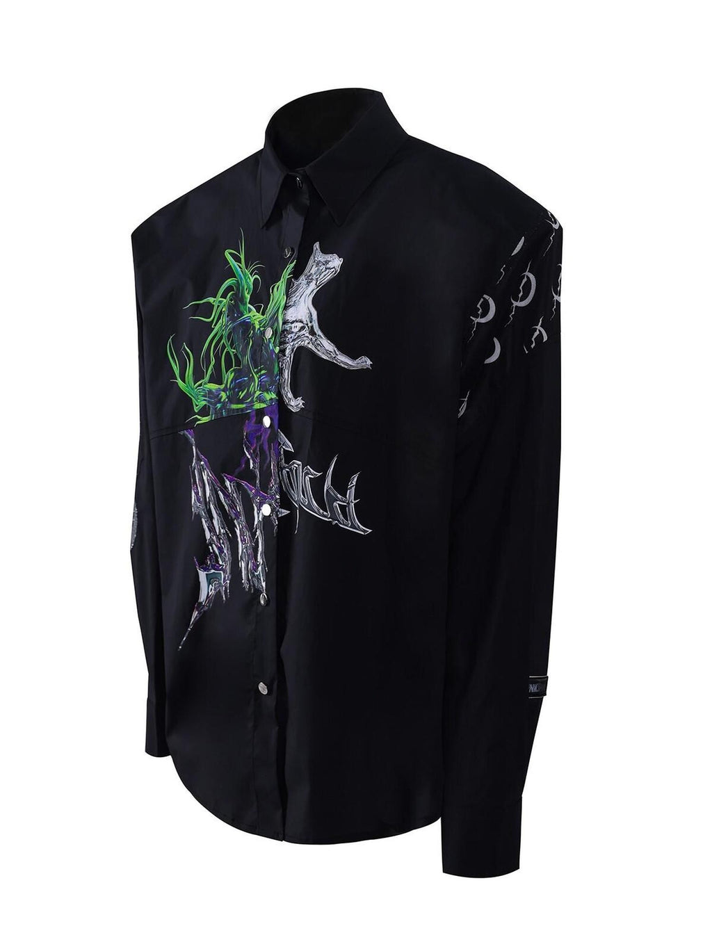 PINKSPINK Reconstructed Misaligned Patchwork Printed Padded Shoulders Women's Overshirts