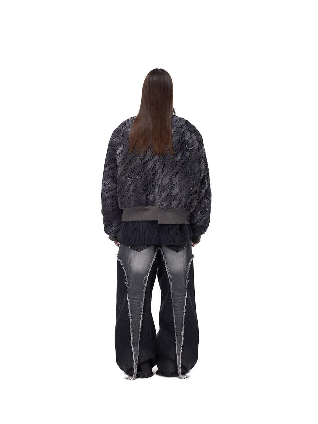 PINKSPINK Reconstructed Patchwork Studded Y2k Air Force Women's Cotton Puffer Jackets