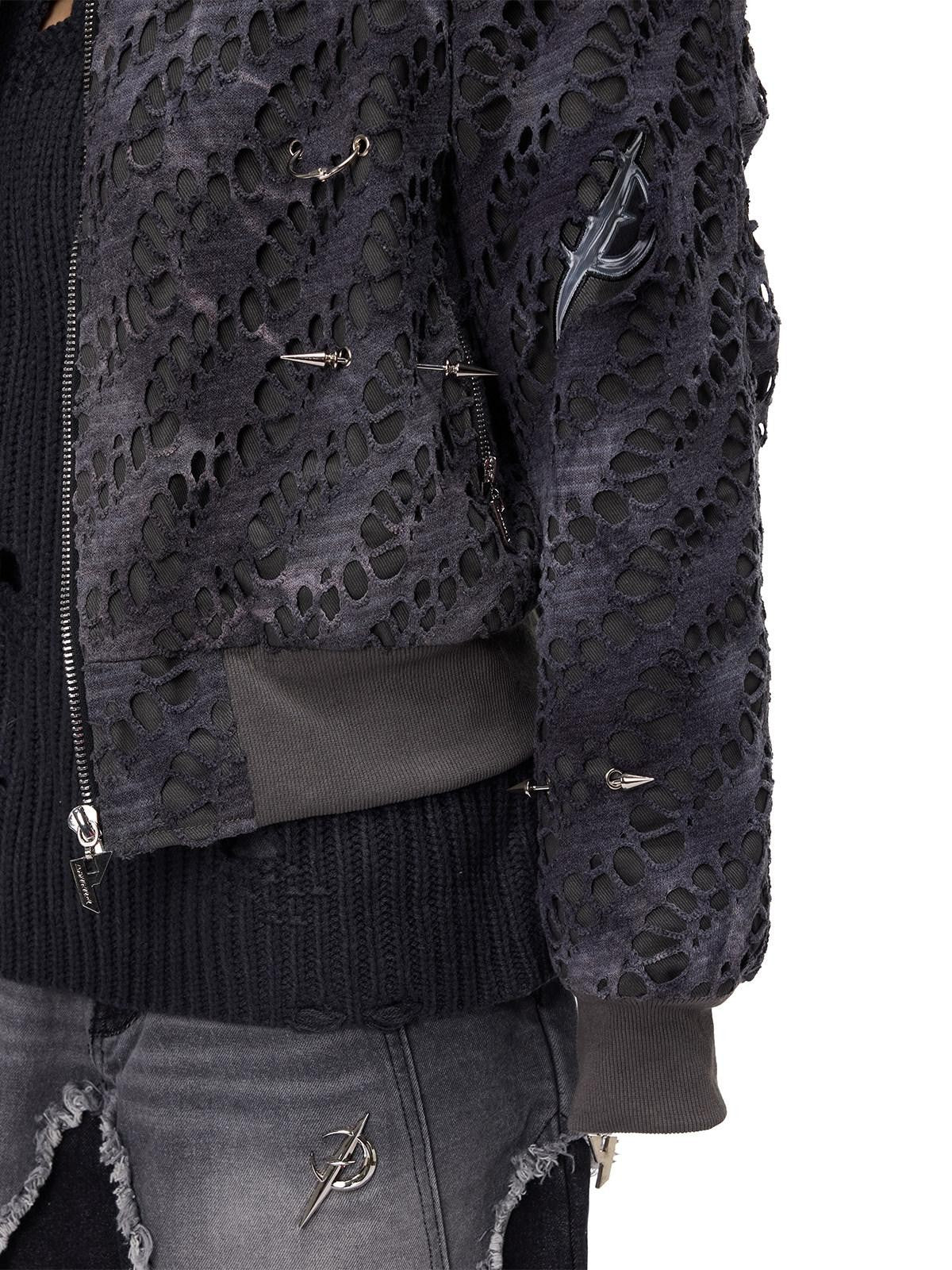 PINKSPINK Reconstructed Patchwork Studded Y2k Air Force Women's Cotton Puffer Jackets