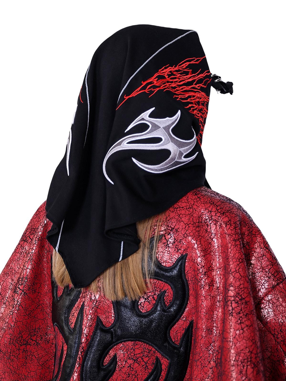 PINKSPINK Red Black Cracked Leather Boxy Loose Women's Pu Moto Jackets