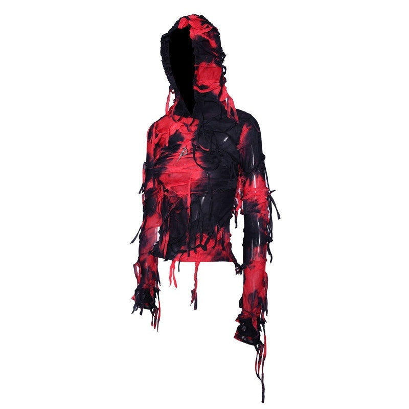 PINKSPINK_Red_Black_Tie_Dye_Distressed_Hooded_Slim_Fit_Y2k_Women's_Long_Sleeve_T-shirts_848091549242_MISSTT