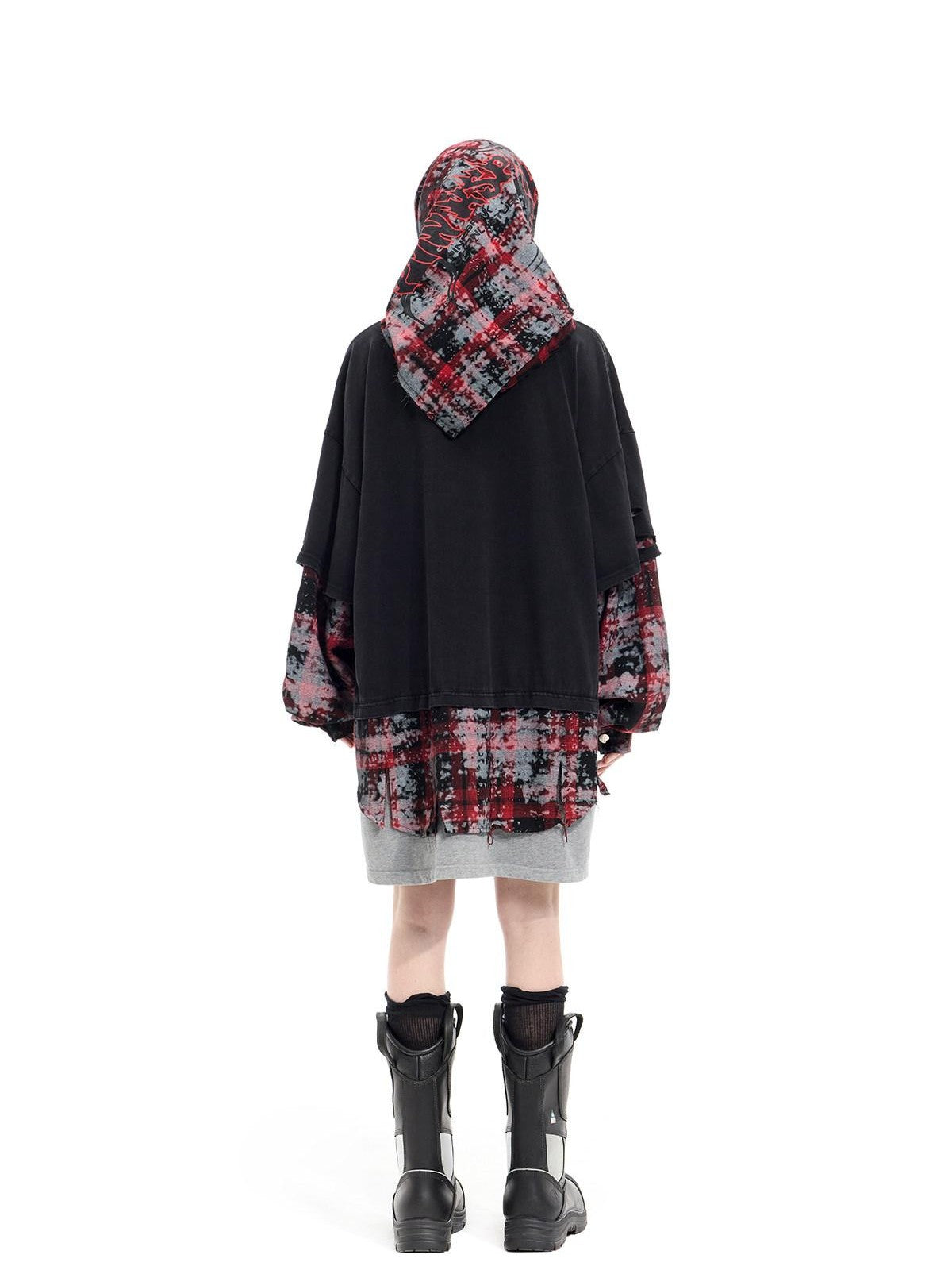 PINKSPINK Red Plaid Digital Spray Print Square Scarf Women's Cotton Headdresses