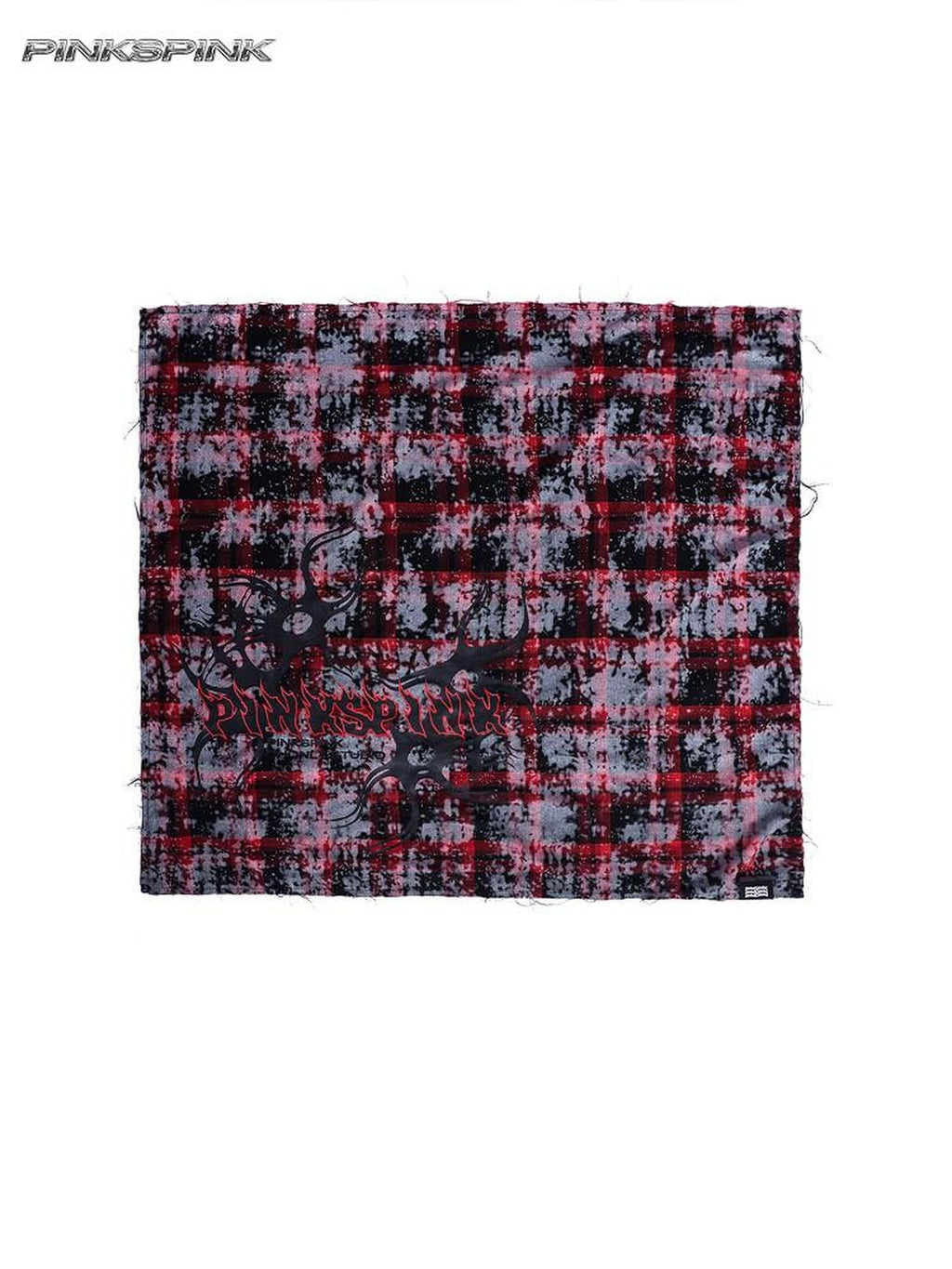 PINKSPINK Red Plaid Digital Spray Print Square Scarf Women's Cotton Headdresses