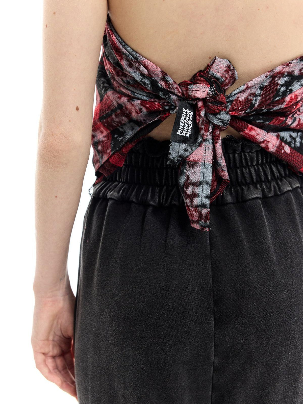 PINKSPINK Red Plaid Digital Spray Print Square Scarf Women's Cotton Headdresses