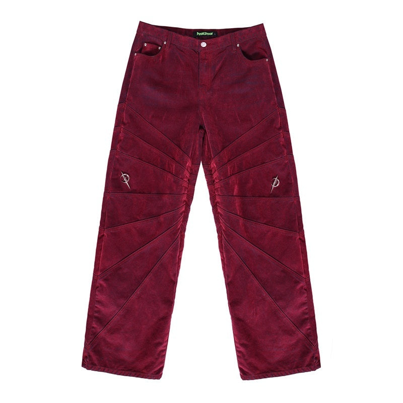 PINKSPINK_Red_Radiant_Structure_Washed_Velvet_Women's_Denim_Baggy_Jeans_845583335196_MISSTT