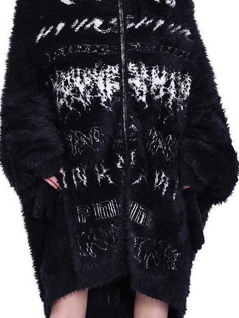 PINKSPINK Reversible Hooded Midlength Oversized Zipper Women's Mink Fleece Cardigans