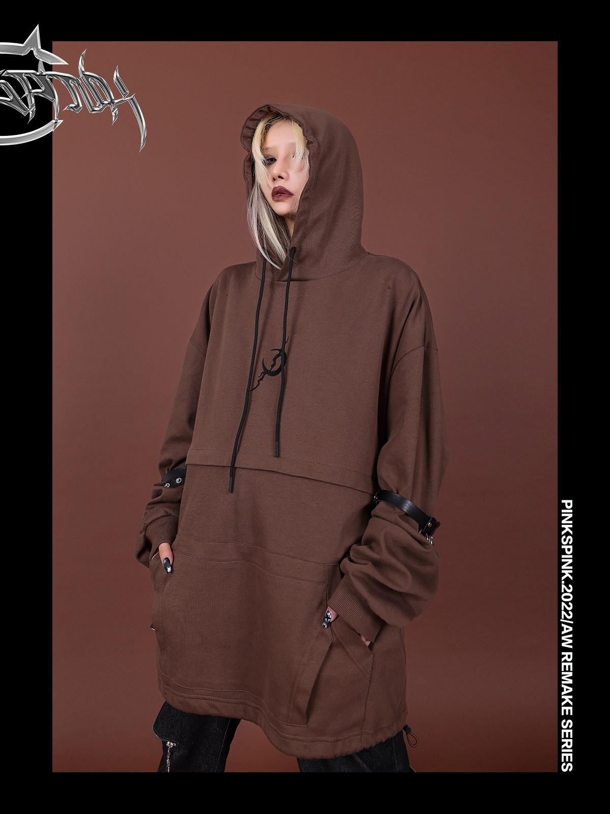 PINKSPINK Reworked Embroidered Hooded Zipper Women's Cotton Matching Skirt Sets