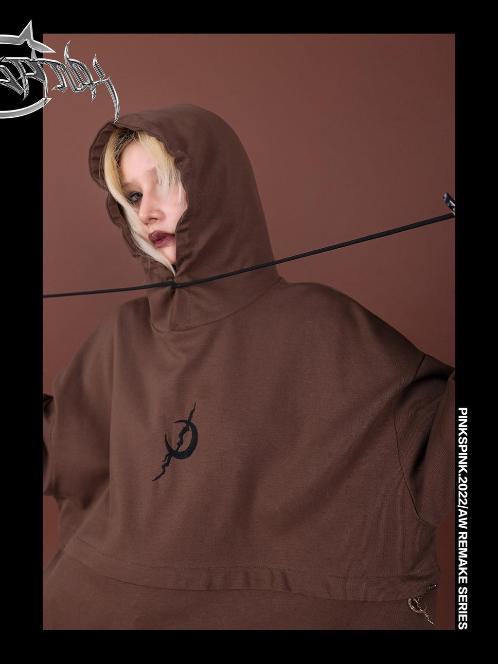 PINKSPINK Reworked Embroidered Hooded Zipper Women's Cotton Matching Skirt Sets