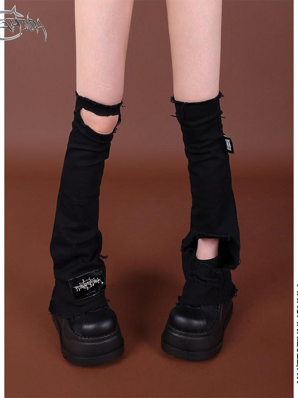 PINKSPINK Reworked Large Ripped Distressed Punk Women's Slim Stretch Leg Warmers