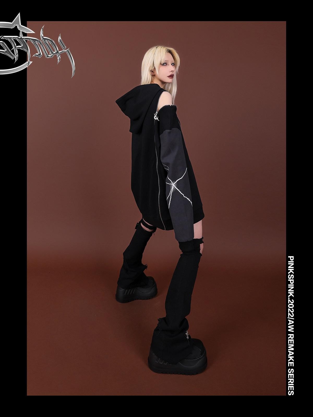 PINKSPINK Reworked Large Ripped Distressed Punk Women's Slim Stretch Leg Warmers