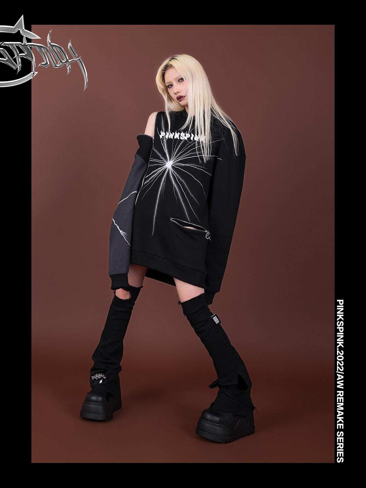 PINKSPINK Reworked Large Ripped Distressed Punk Women's Slim Stretch Leg Warmers