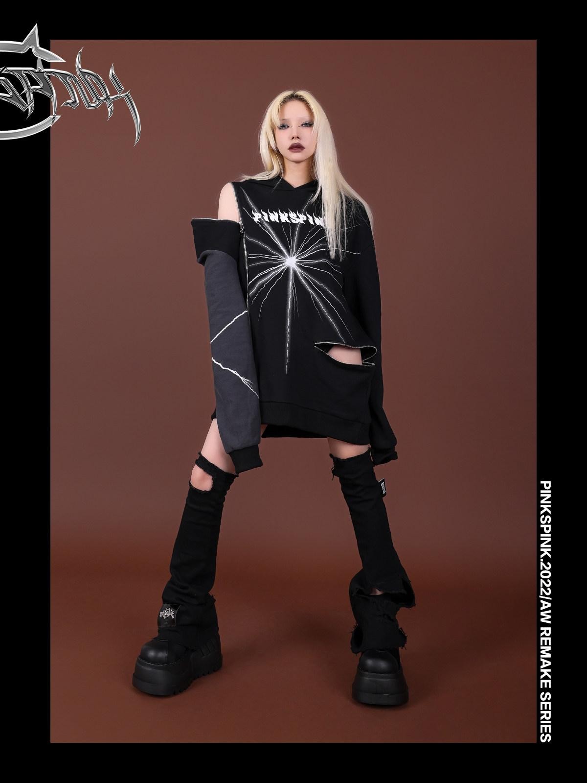 PINKSPINK Reworked Large Ripped Distressed Punk Women's Slim Stretch Leg Warmers