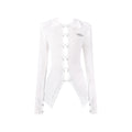 PINKSPINK_Sequin_Studded_Metal_Ring_Shoulder_Pad_Zip_Polo_Women's_Acrylic_Knit_Blouses_770535095865_MISSTT