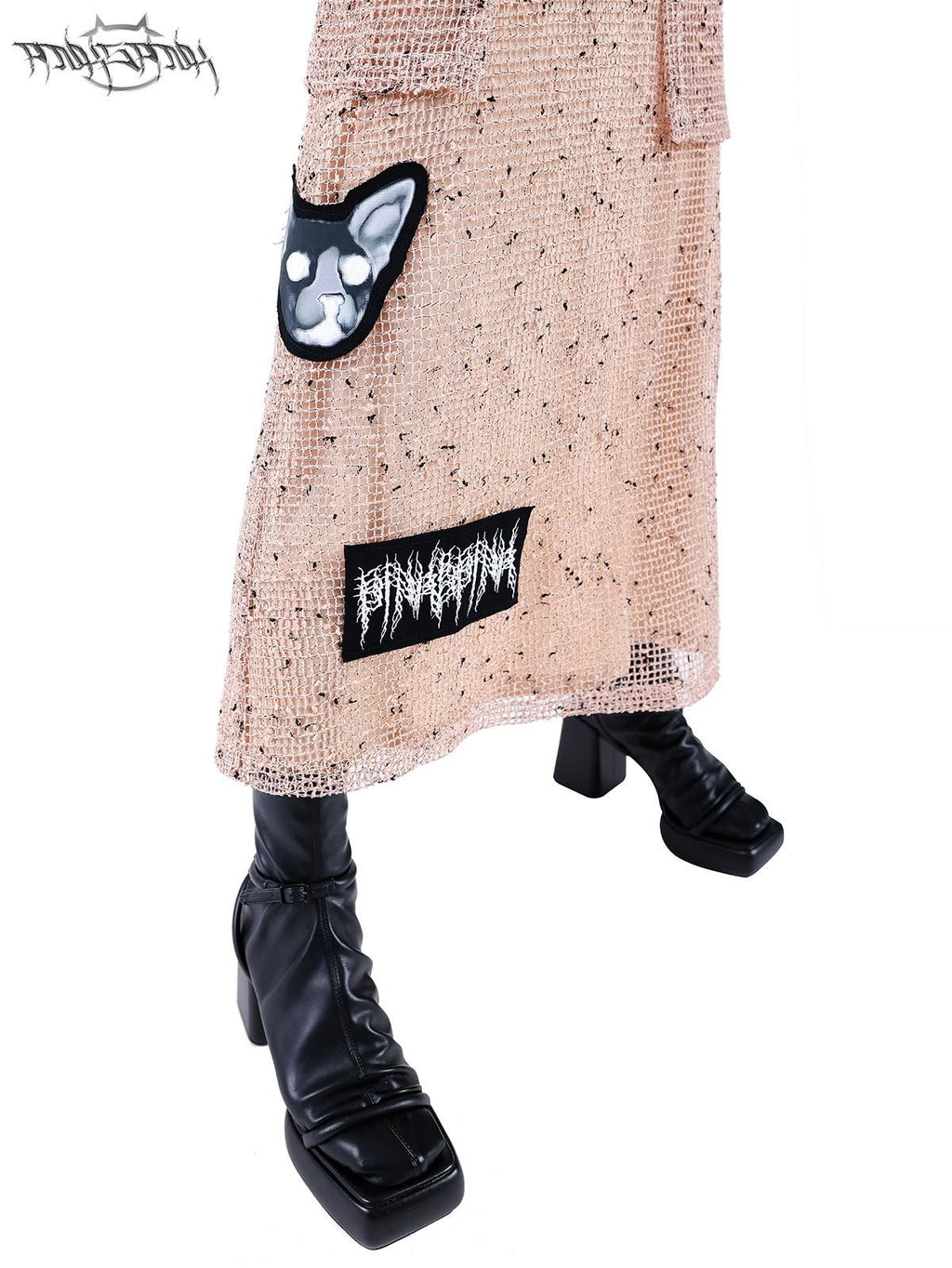 PINKSPINK Sheer Mesh Applique Embroidered Punk Print Women's Cotton Cardigans