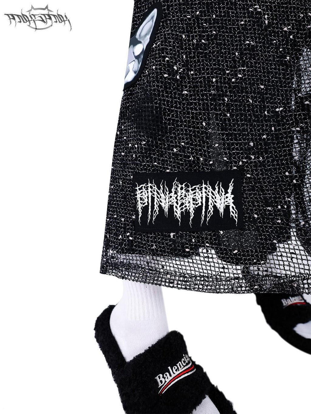 PINKSPINK Sheer Mesh Applique Embroidered Punk Print Women's Cotton Cardigans