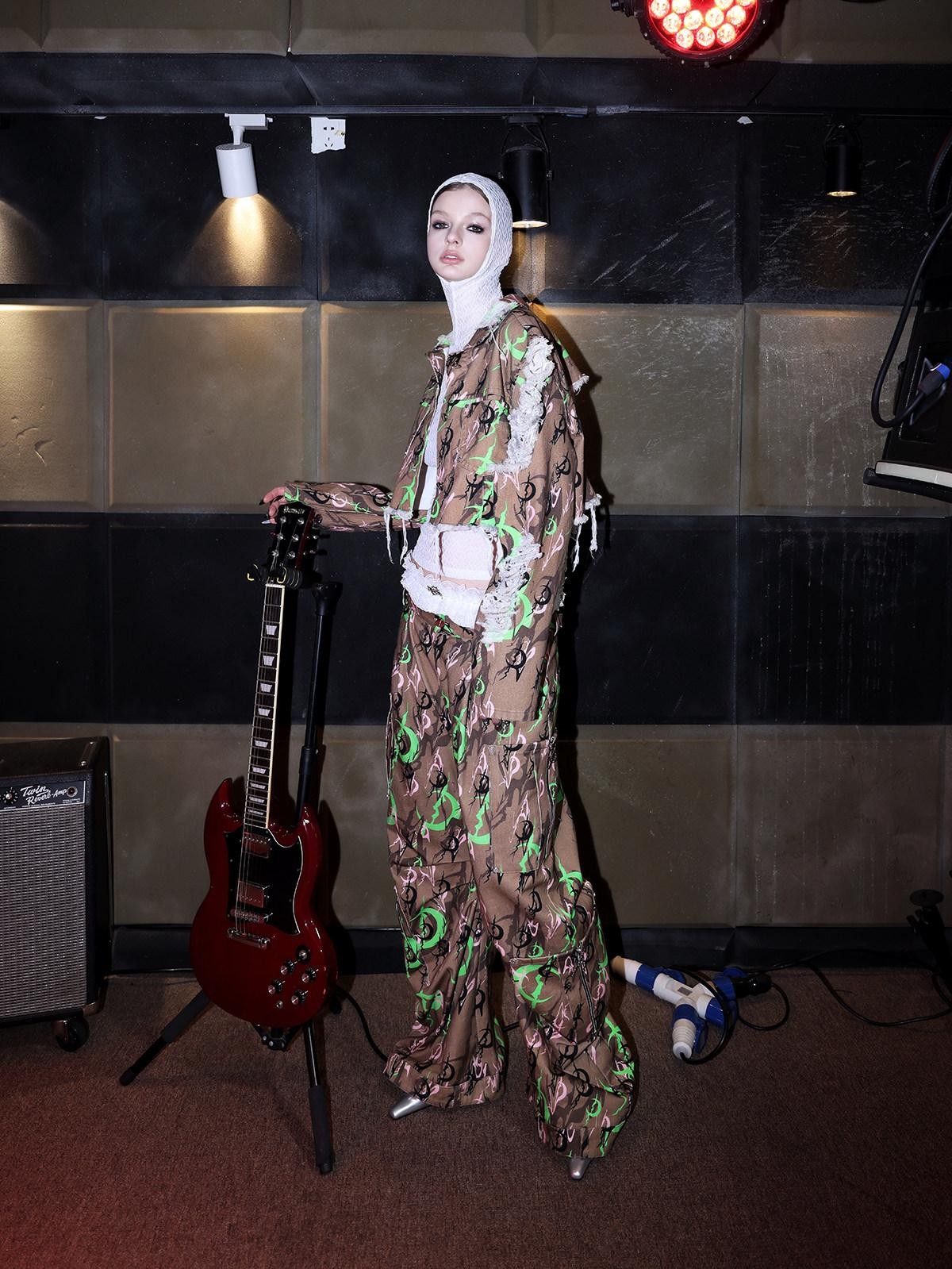 PINKSPINK Sheer Mesh Embroidered Hooded Slim Women's Cotton Long Sleeve T-shirts